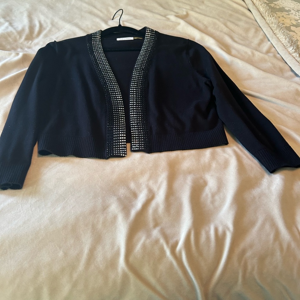 Calvin Klein Black Cardigan with Silver Details